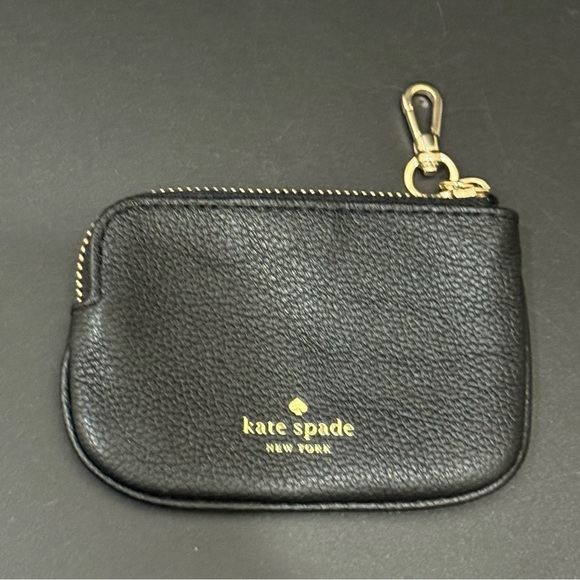 KATE SPADE Rosie Black Pebbled Leather Zip Coin Purse - Picture 1 of 10